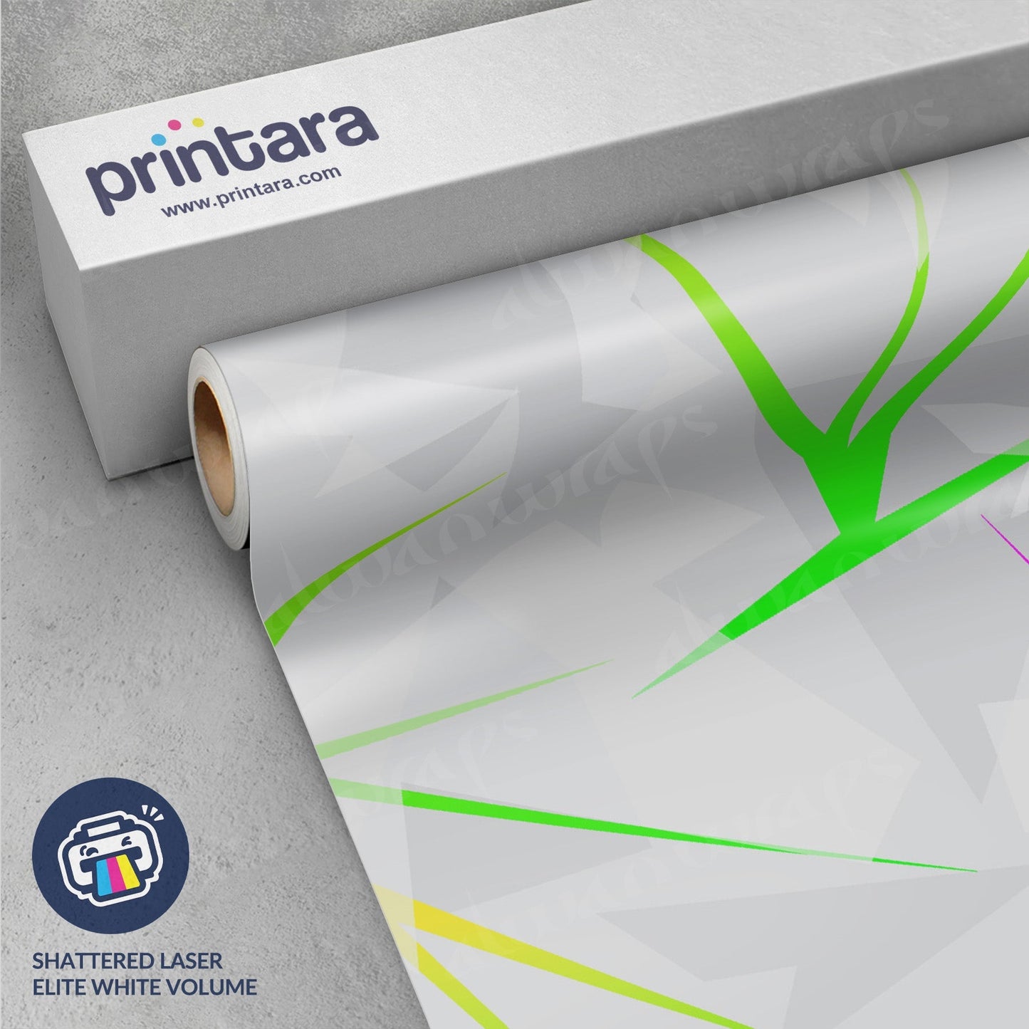 Shattered Laser Elite White Volume Vinyl Wrap