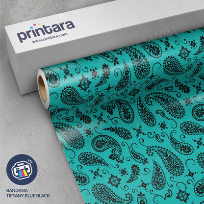 Bandana Tiffany Blue & Black Vinyl Wrap