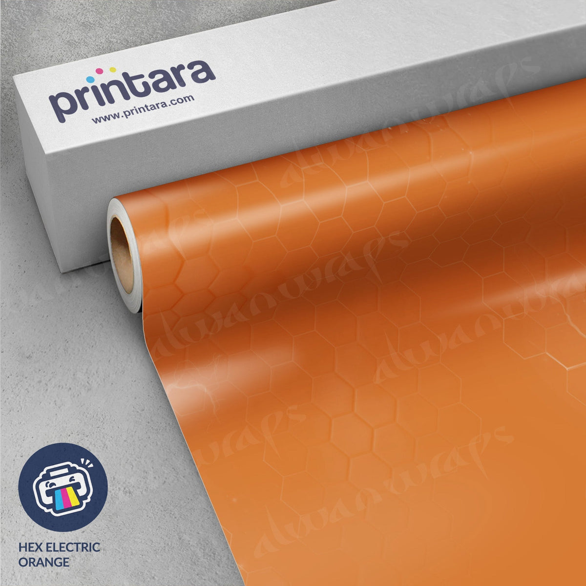 Hex Electric Orange Vinyl Wrap
