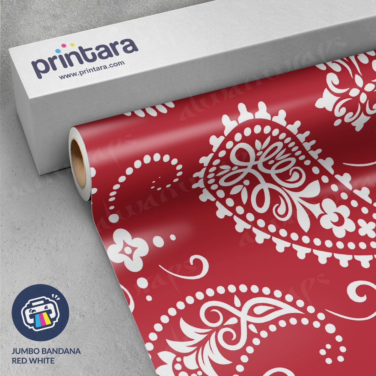 Jumbo Bandana Red & White Vinyl Wrap