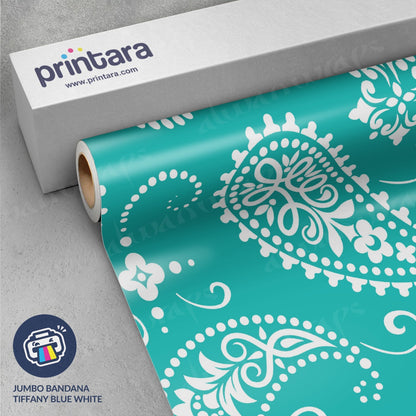 Jumbo Bandana Tiffany Blue & White Vinyl Wrap