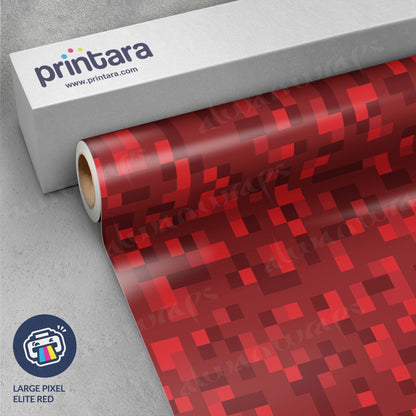 Large Pixel Elite Red Vinyl Wrap