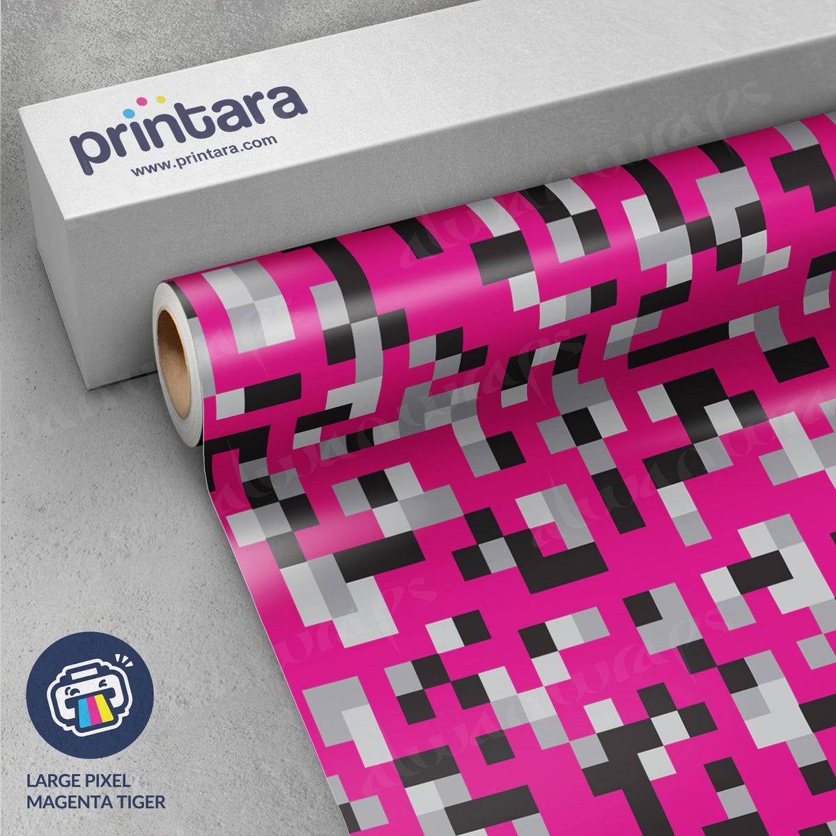 Large Pixel Magenta Tiger Vinyl Wrap