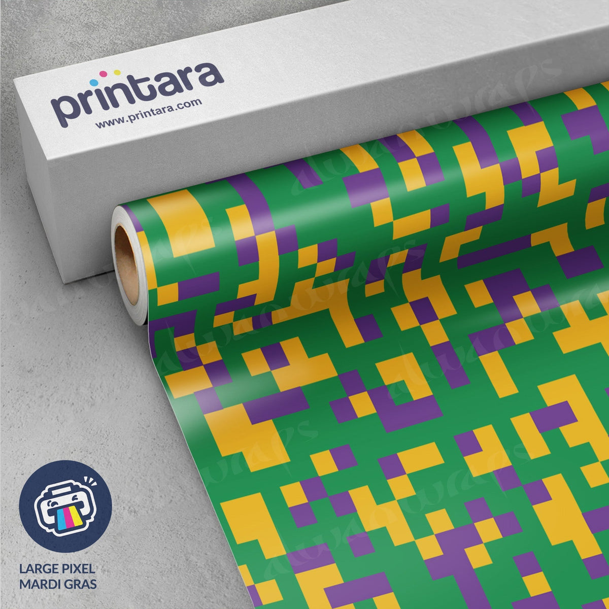 Large Pixel Mardi Gras Vinyl Wrap