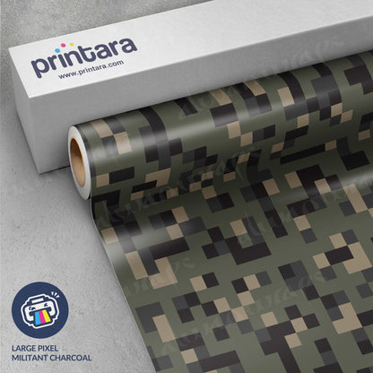 Large Pixel Militant Charcoal Vinyl Wrap