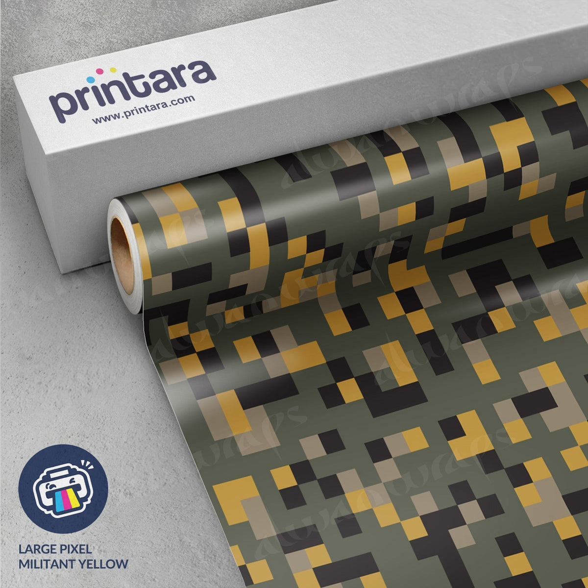 Large Pixel Militant Yellow Vinyl Wrap