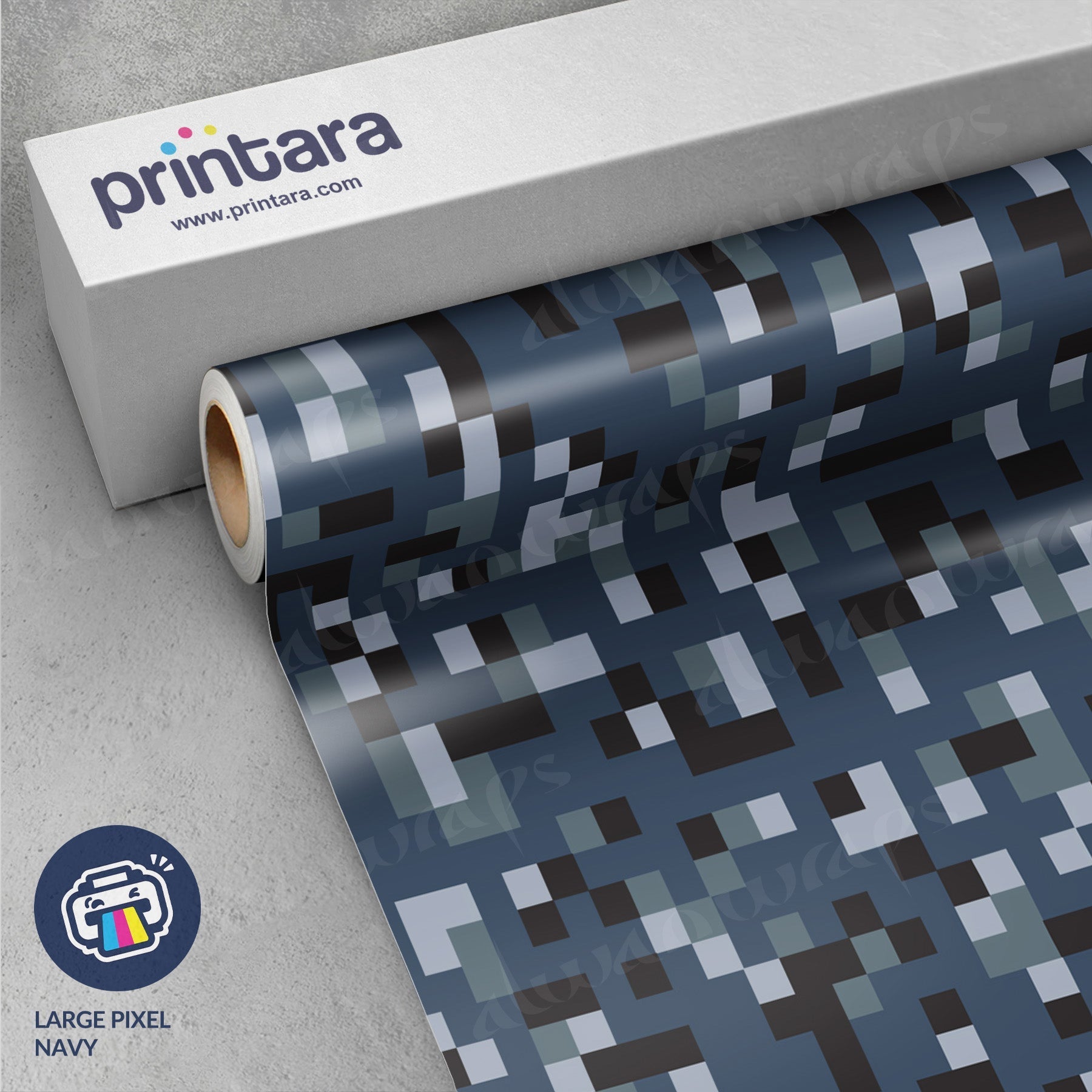 Large Pixel Navy Vinyl Wrap