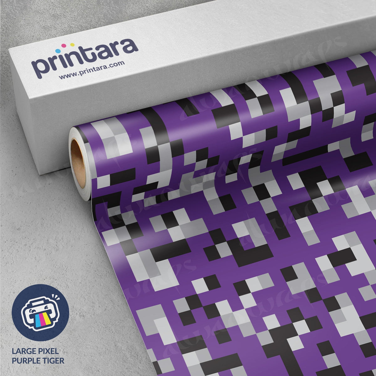 Large Pixel Purple Tiger Vinyl Wrap