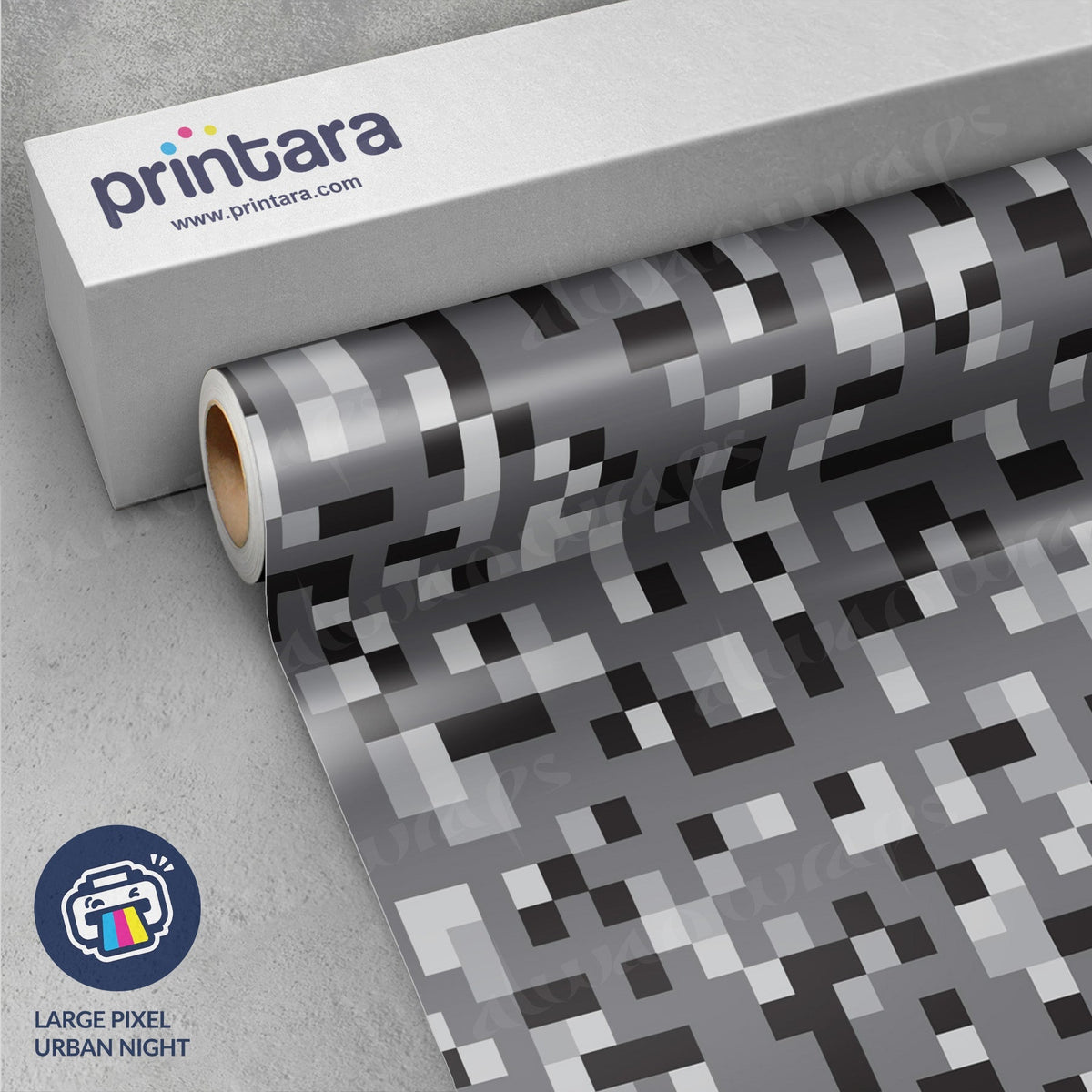 Large Pixel Urban Night Vinyl Wrap