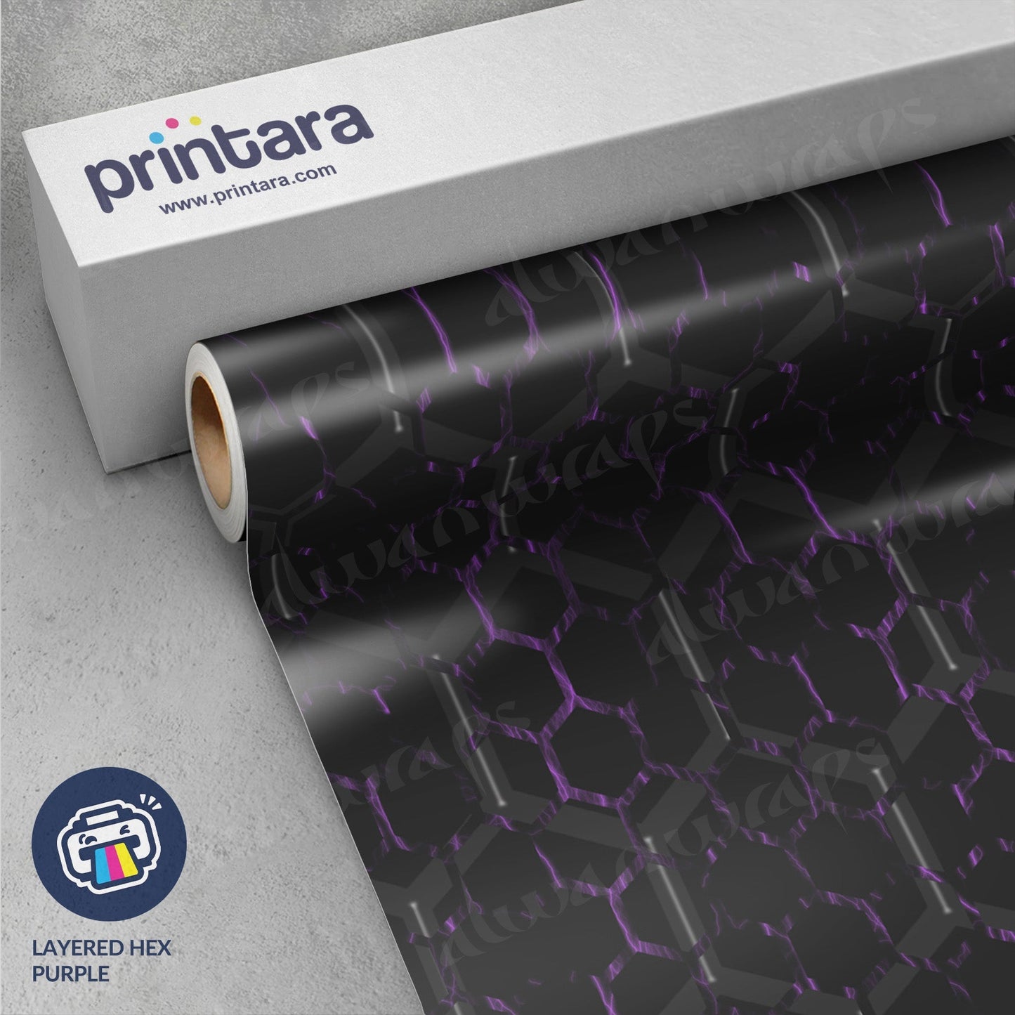 Layered Hex Purple Vinyl Wrap