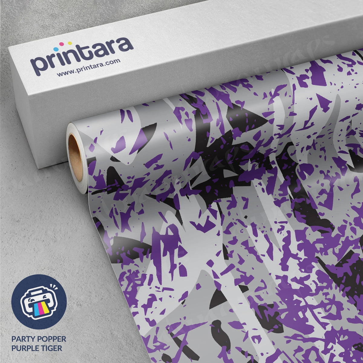 Party Popper Purple Tiger Vinyl Wrap