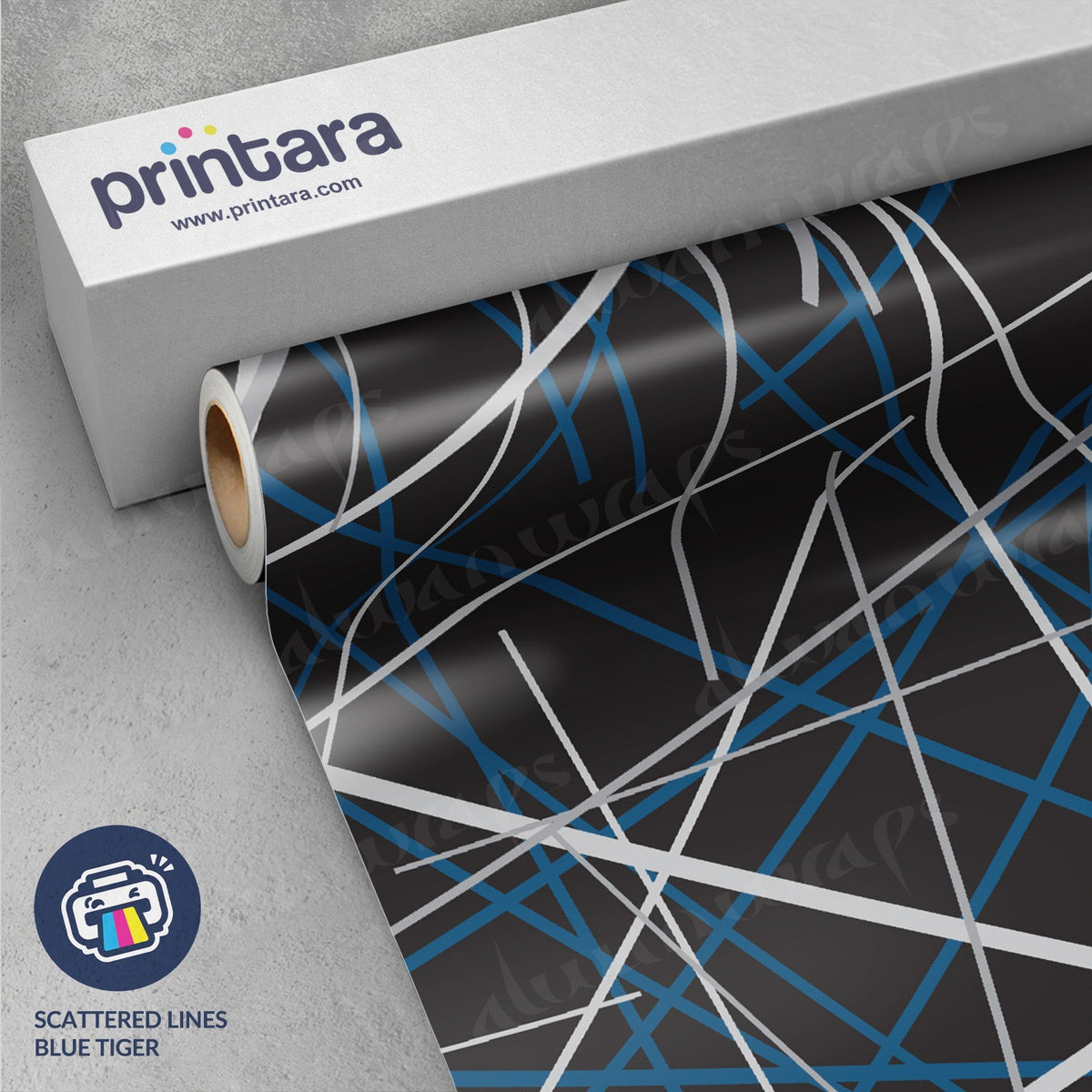 Printara Scattered Lines Blue Tiger Vinyl Wrap