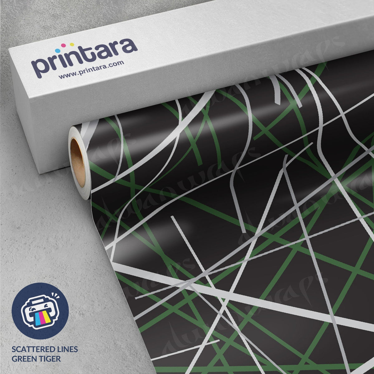 Printara Scattered Lines Green Tiger Vinyl Wrap