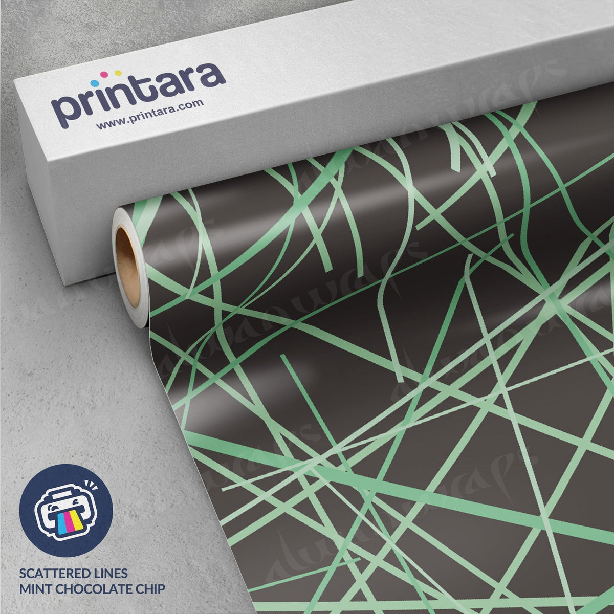 Printara Scattered Lines Mint Chocolate Chip Vinyl Wrap