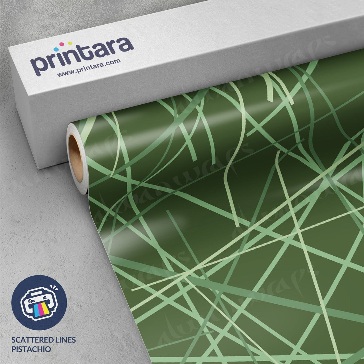 Printara Scattered Lines Pistachio Vinyl Wrap