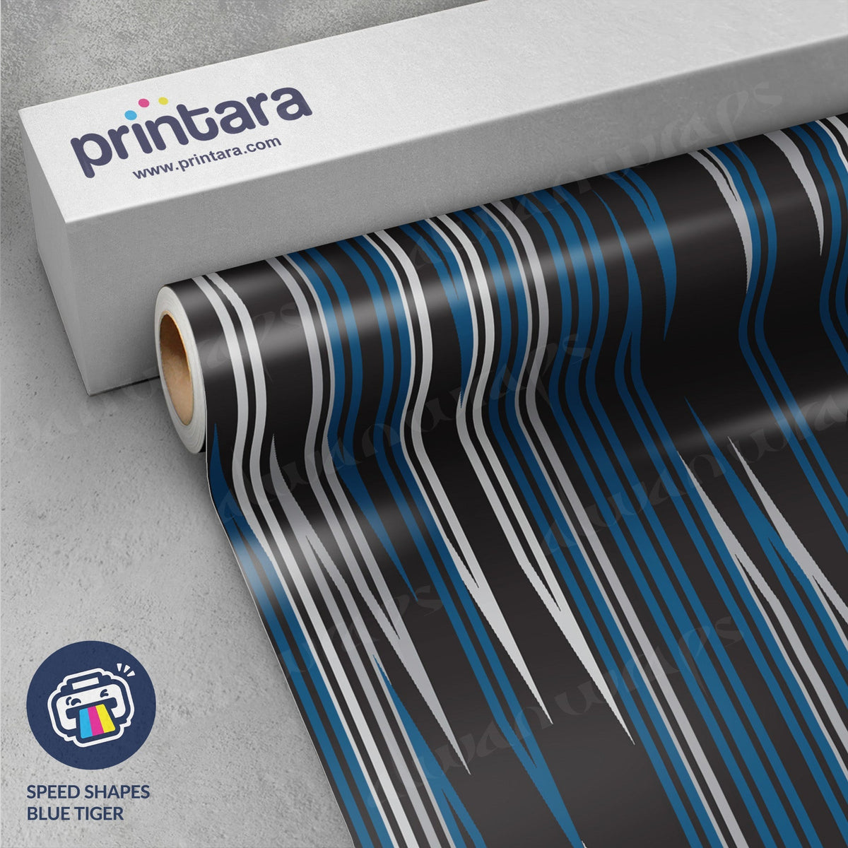 Speed Shapes Blue Tiger Vinyl Wrap