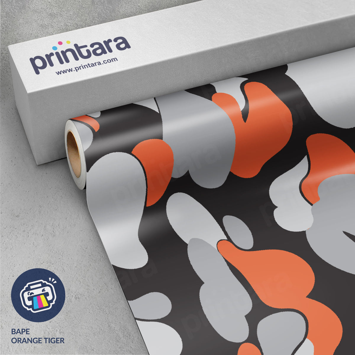 Bape Orange Tiger Vinyl Wrap