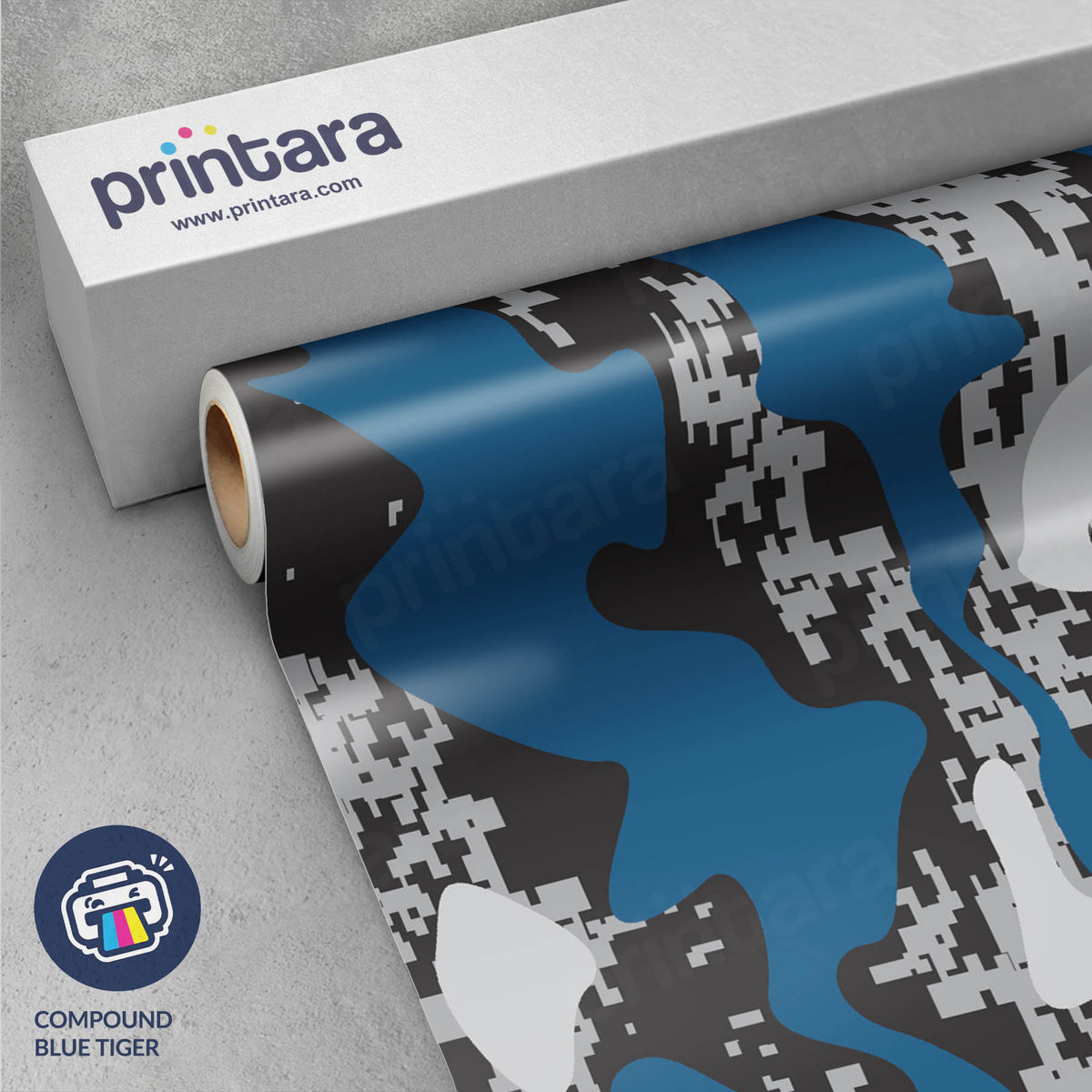 Compound Blue Tiger Gun Skin Vinyl Wrap