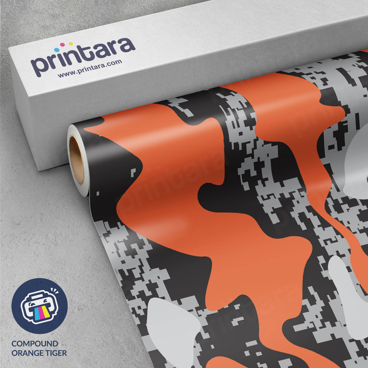 Compound Orange Tiger Gun Skin Vinyl Wrap