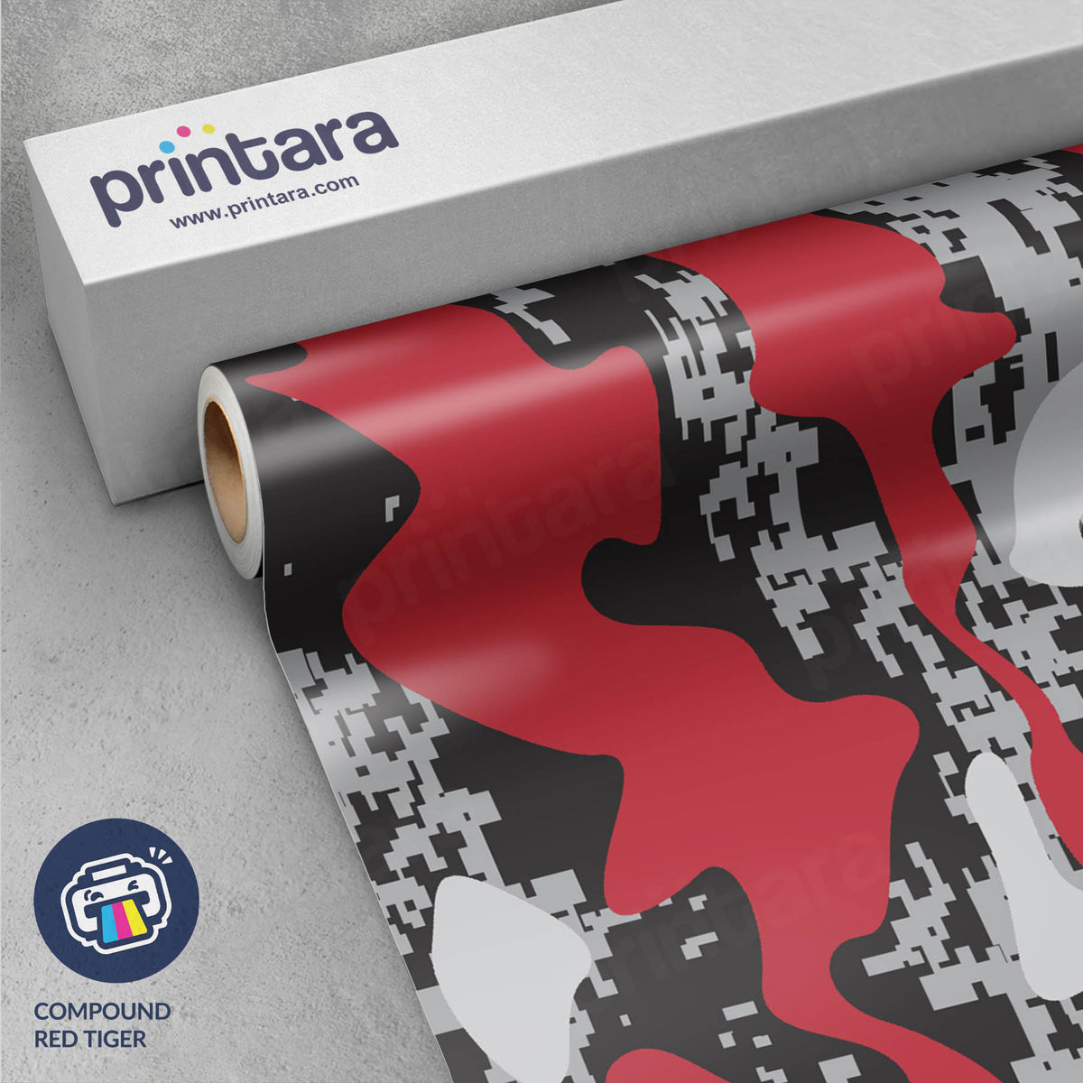 Compound Red Tiger Gun Skin Vinyl Wrap
