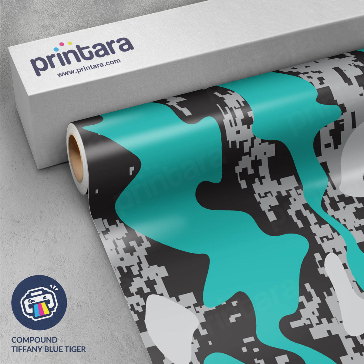 Compound Tiffany Blue Tiger Gun Skin Vinyl Wrap