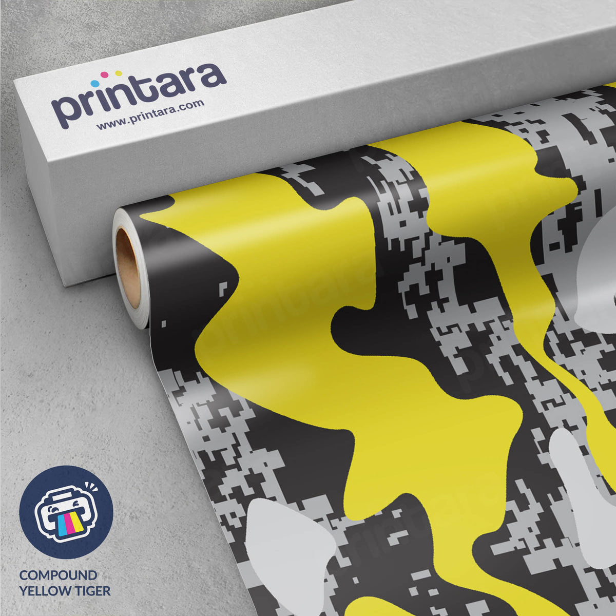 Compound Yellow Tiger Gun Skin Vinyl Wrap