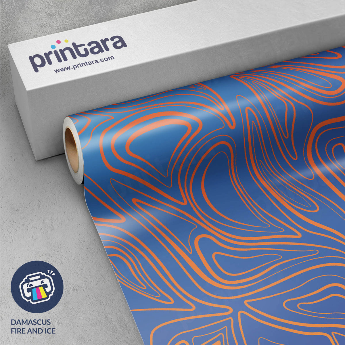 Damascus Fire And Ice Gun Skin Vinyl Wrap