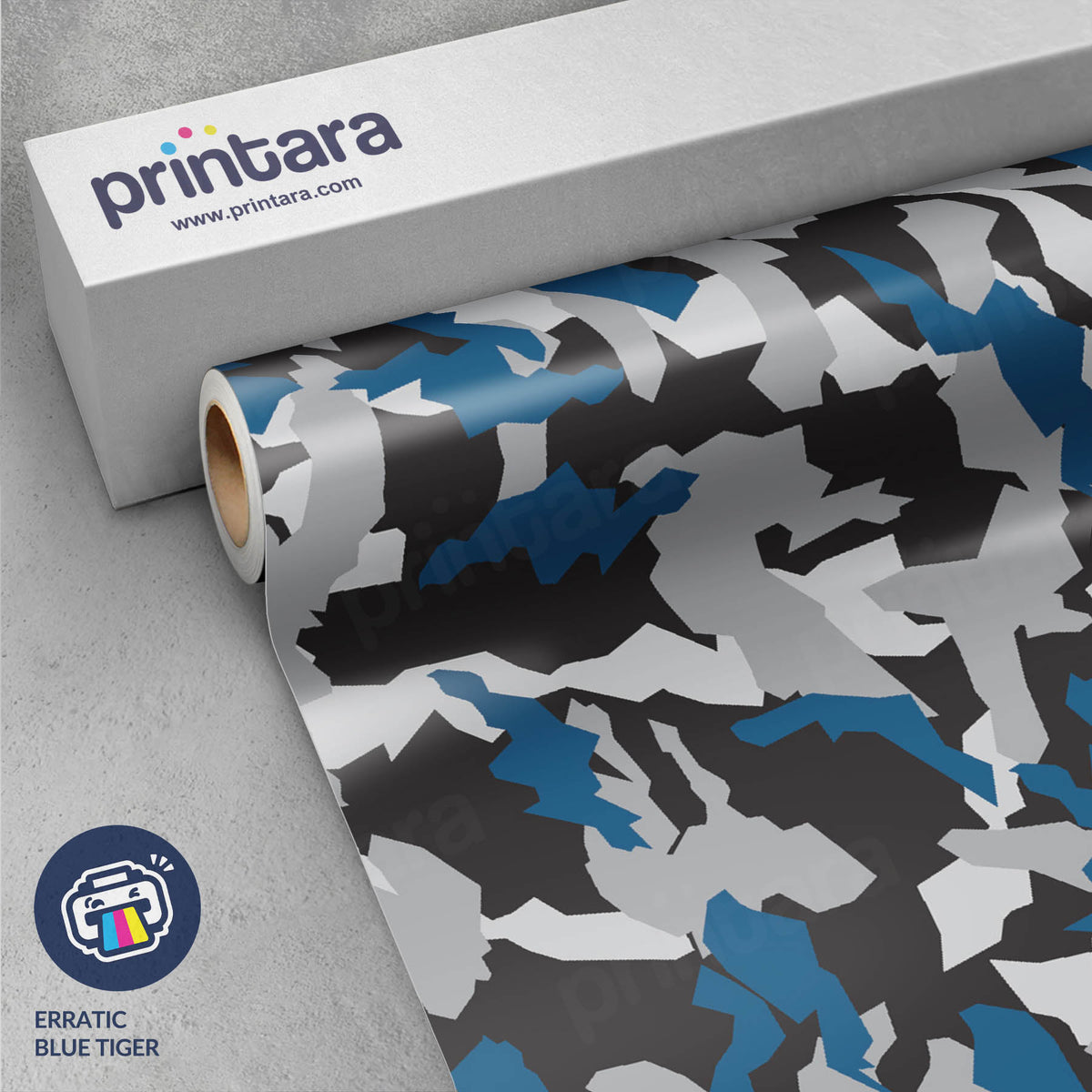 Erratic Blue Tiger Gun Skin Vinyl Wrap