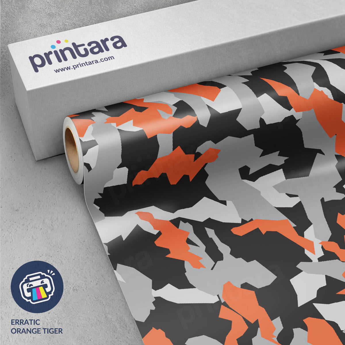 Erratic Orange Tiger Gun Skin Vinyl Wrap