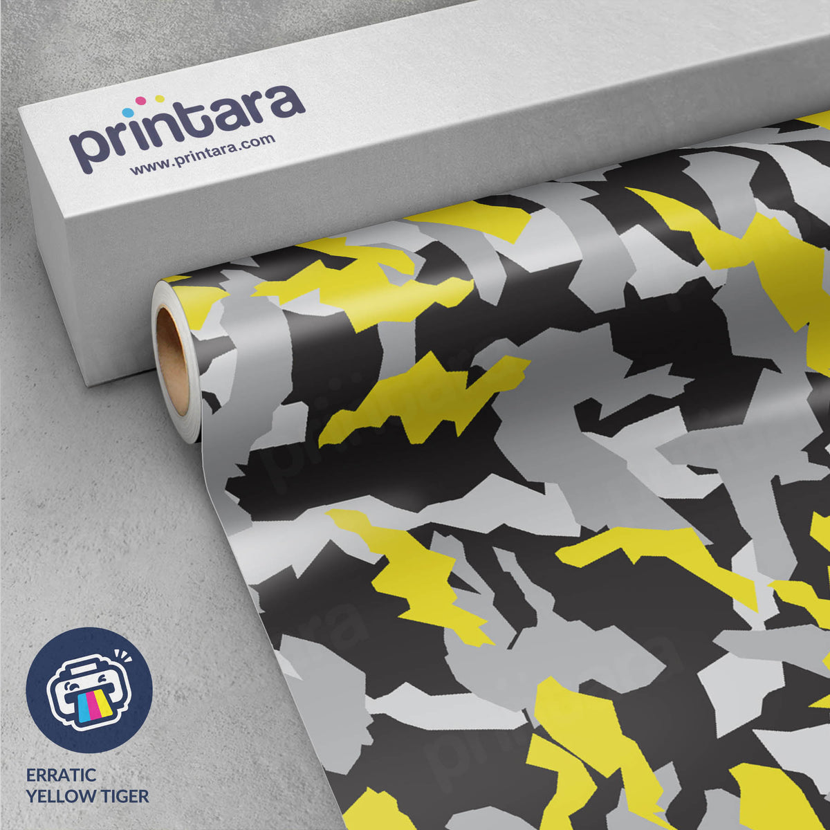 Erratic Yellow Tiger Gun Skin Vinyl Wrap