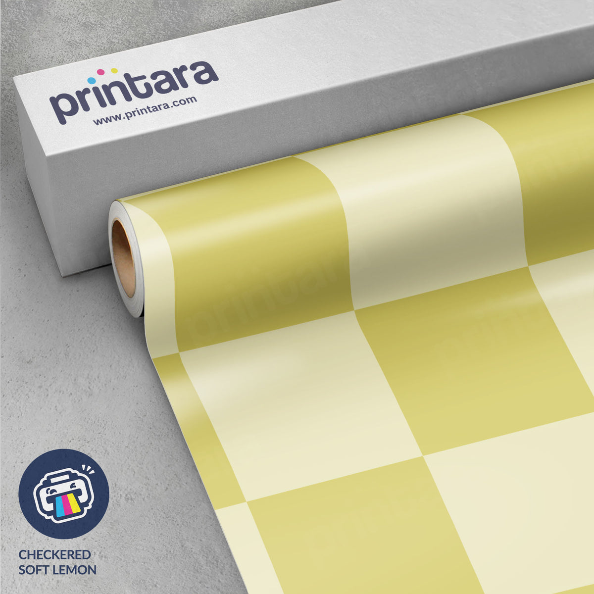 Checkered Soft Lemon Vinyl Wrap