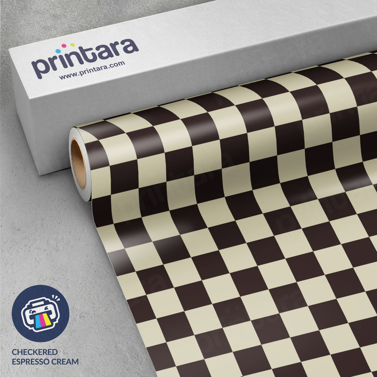 Checkered Espresso Cream Vinyl Wrap