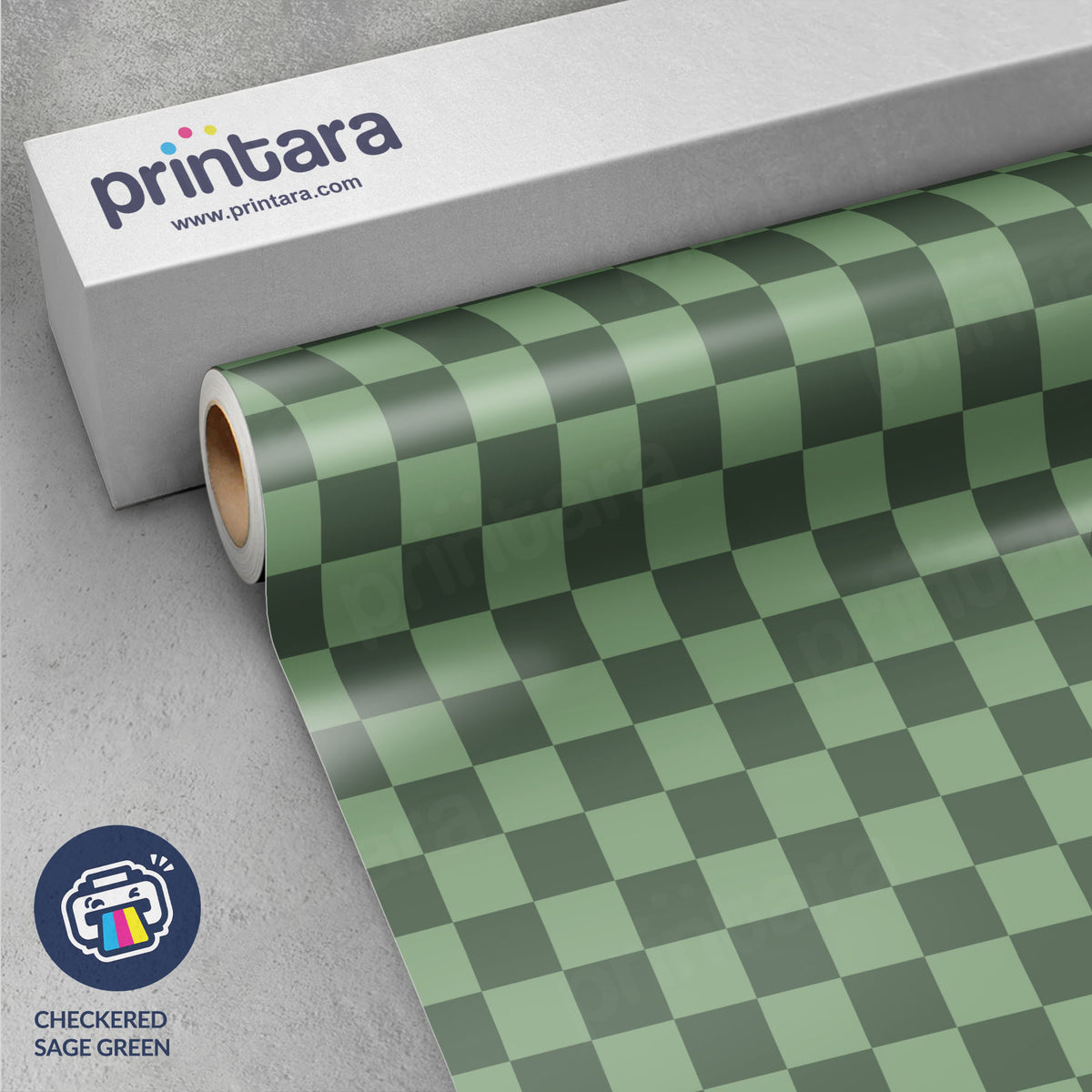 Checkered Sage Green Vinyl Wrap