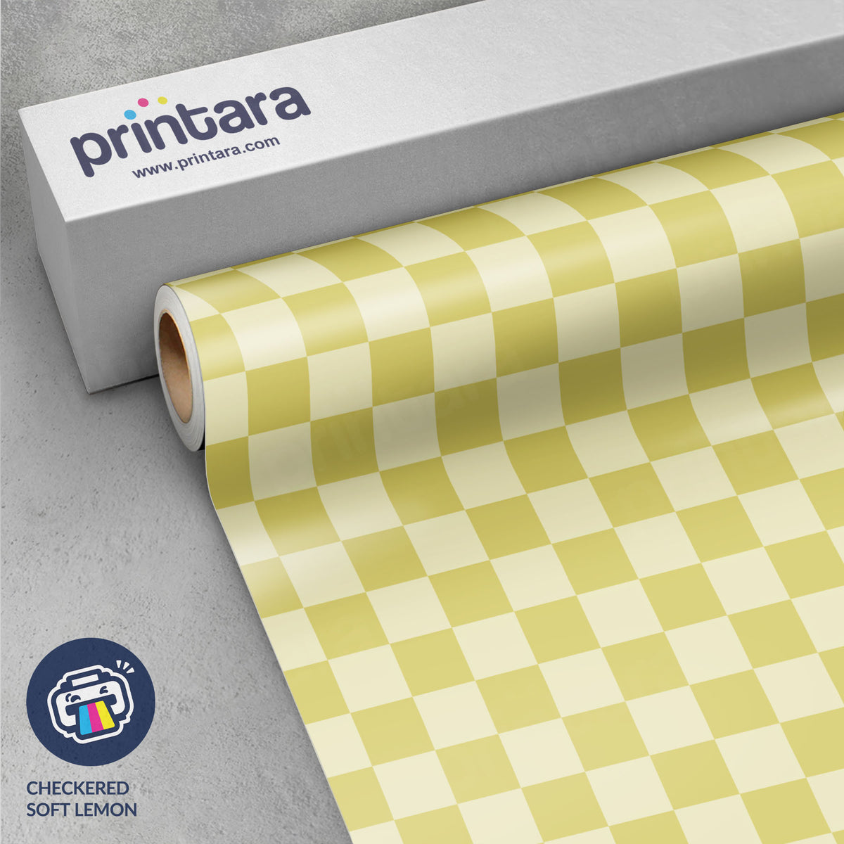 Checkered Soft Lemon Vinyl Wrap
