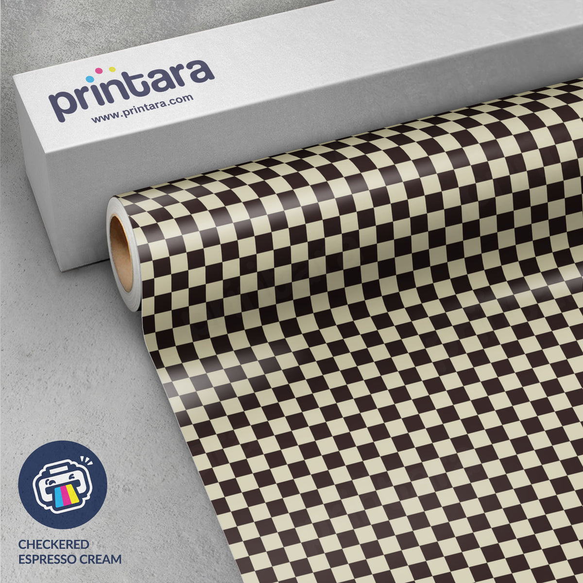 Checkered Espresso Cream Vinyl Wrap