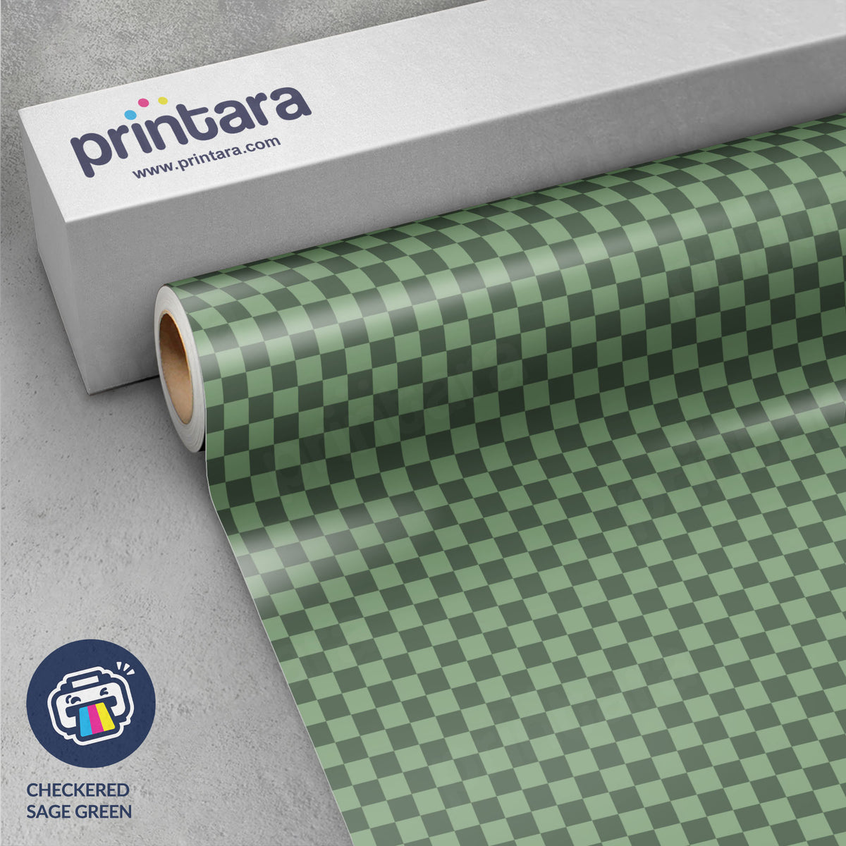 Checkered Sage Green Vinyl Wrap