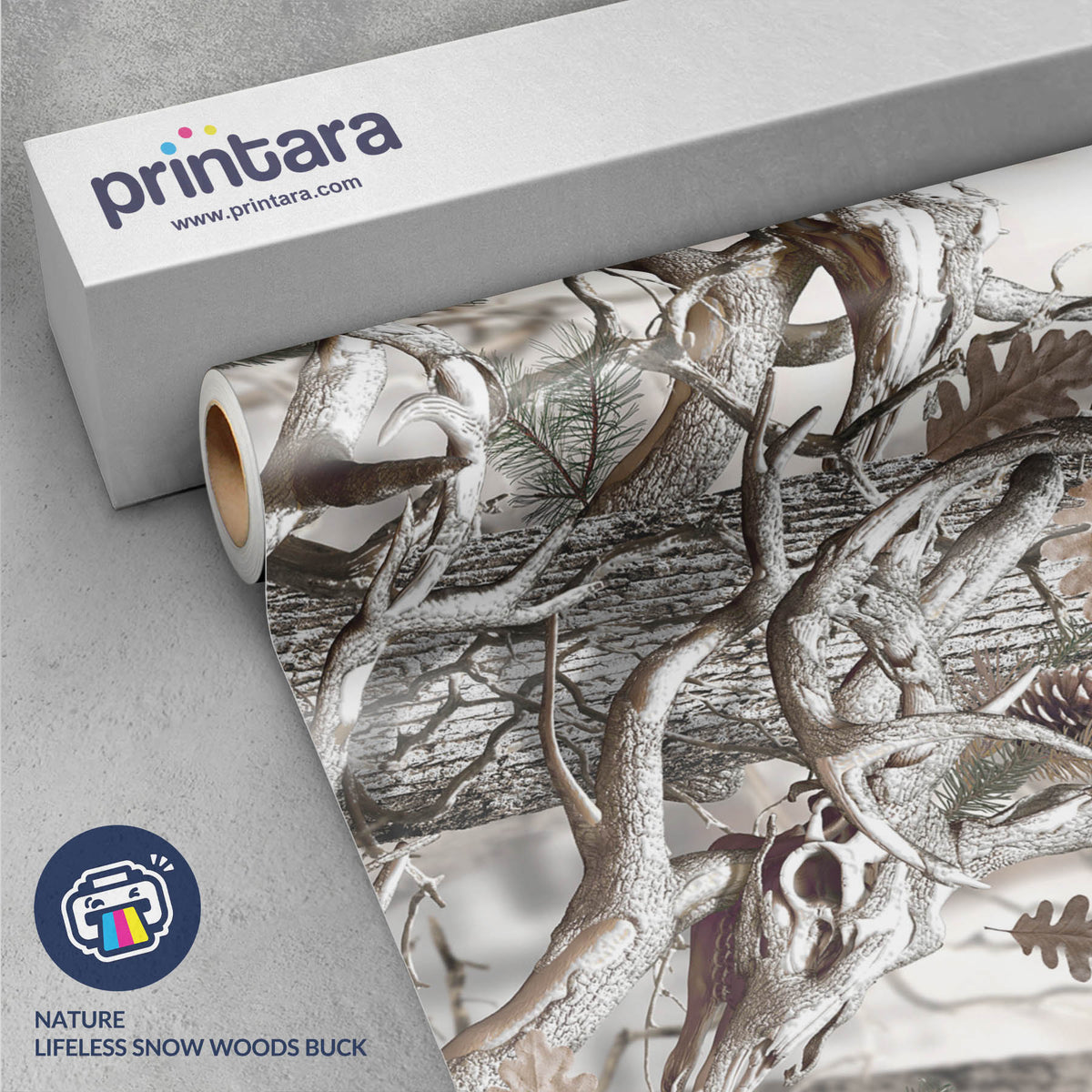 Nature Lifeless Snow Woods Buck Skull Gun Skin Vinyl Wrap