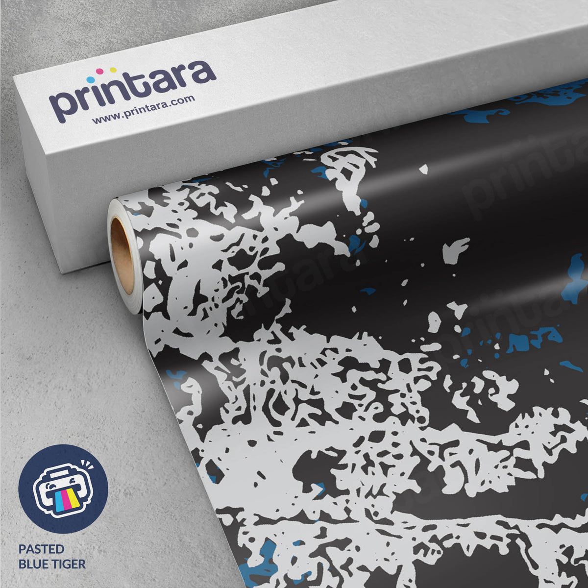 Pasted Blue Tiger Gun Skin Vinyl Wrap