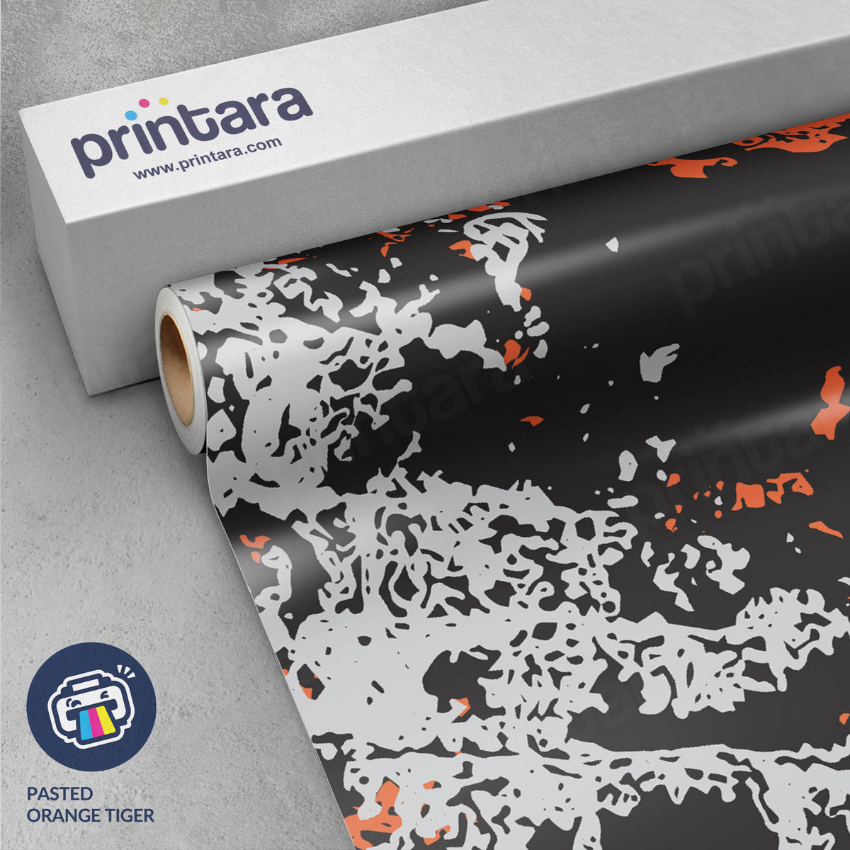 Pasted Orange Tiger Gun Skin Vinyl Wrap