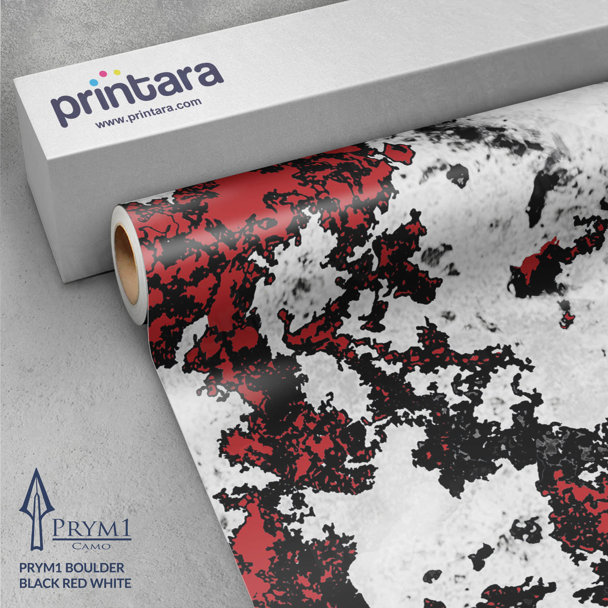 Prym1 Boulder Black Red White Gun Skin Vinyl Wrap