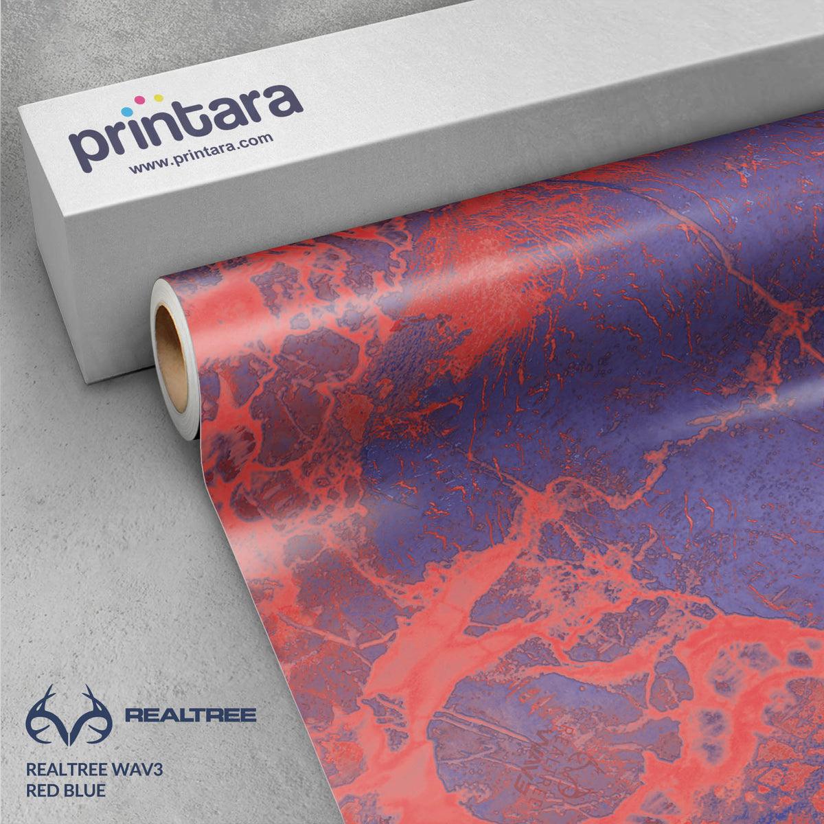 Realtree WAV3 Red Blue Gun Skin Vinyl Wrap