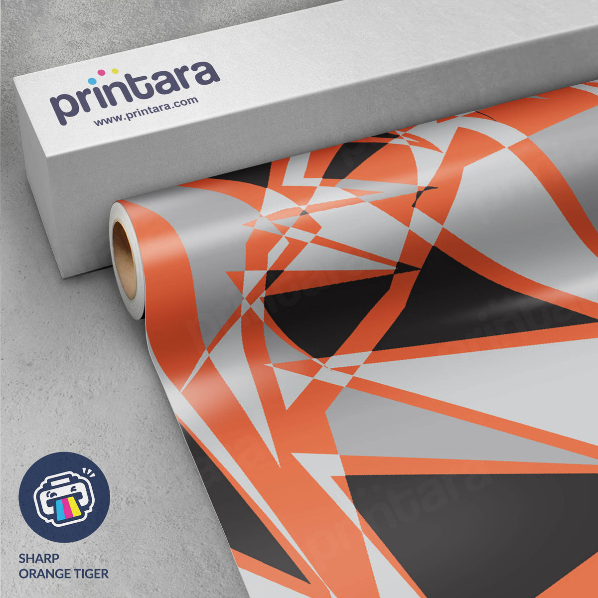 Sharp Orange Tiger Gun Skin Vinyl Wrap