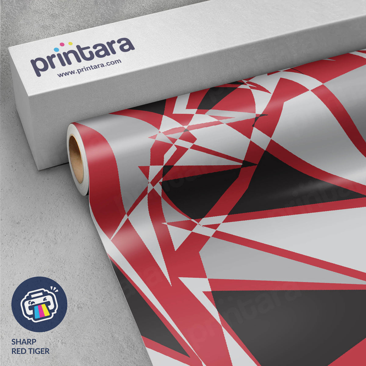 Sharp Red Tiger Gun Skin Vinyl Wrap