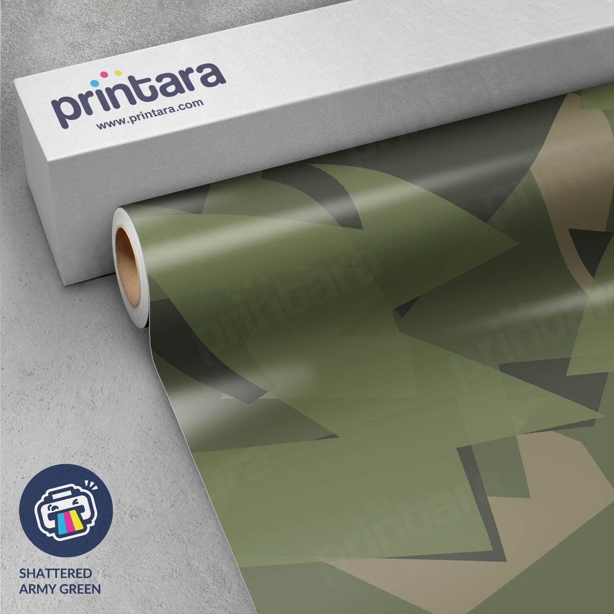 Shattered Army Green Gun Skin Vinyl Wrap