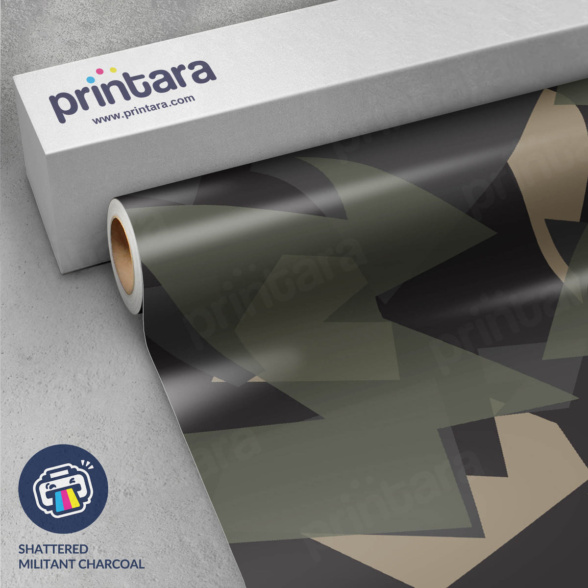 Shattered Militant Charcoal Gun Skin Vinyl Wrap