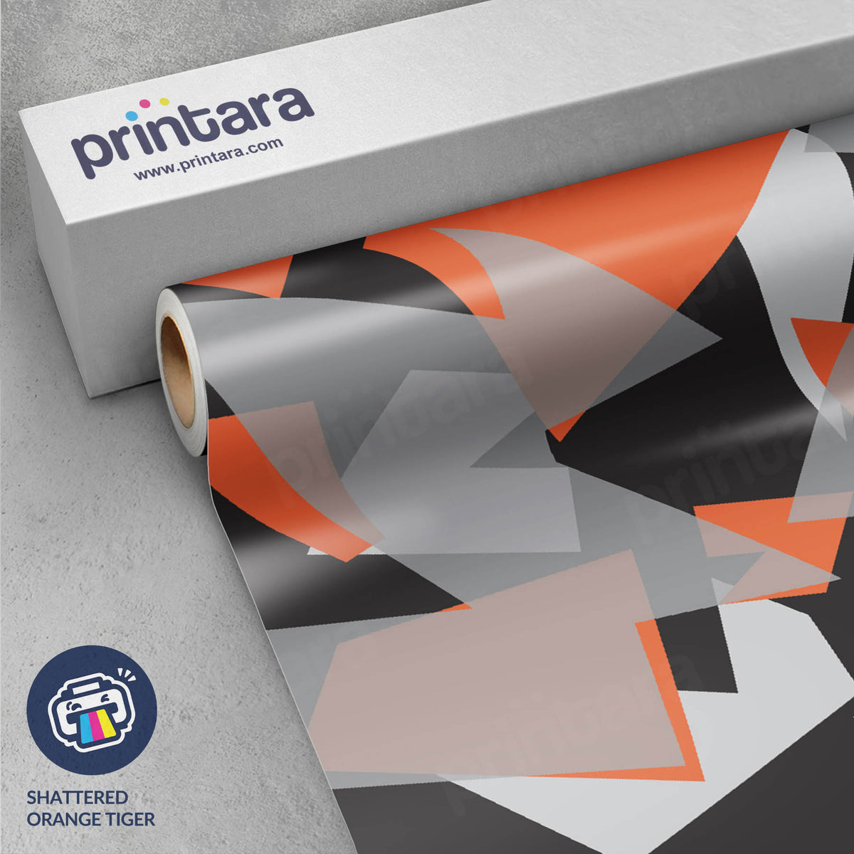 Shattered Orange Tiger Gun Skin Vinyl Wrap
