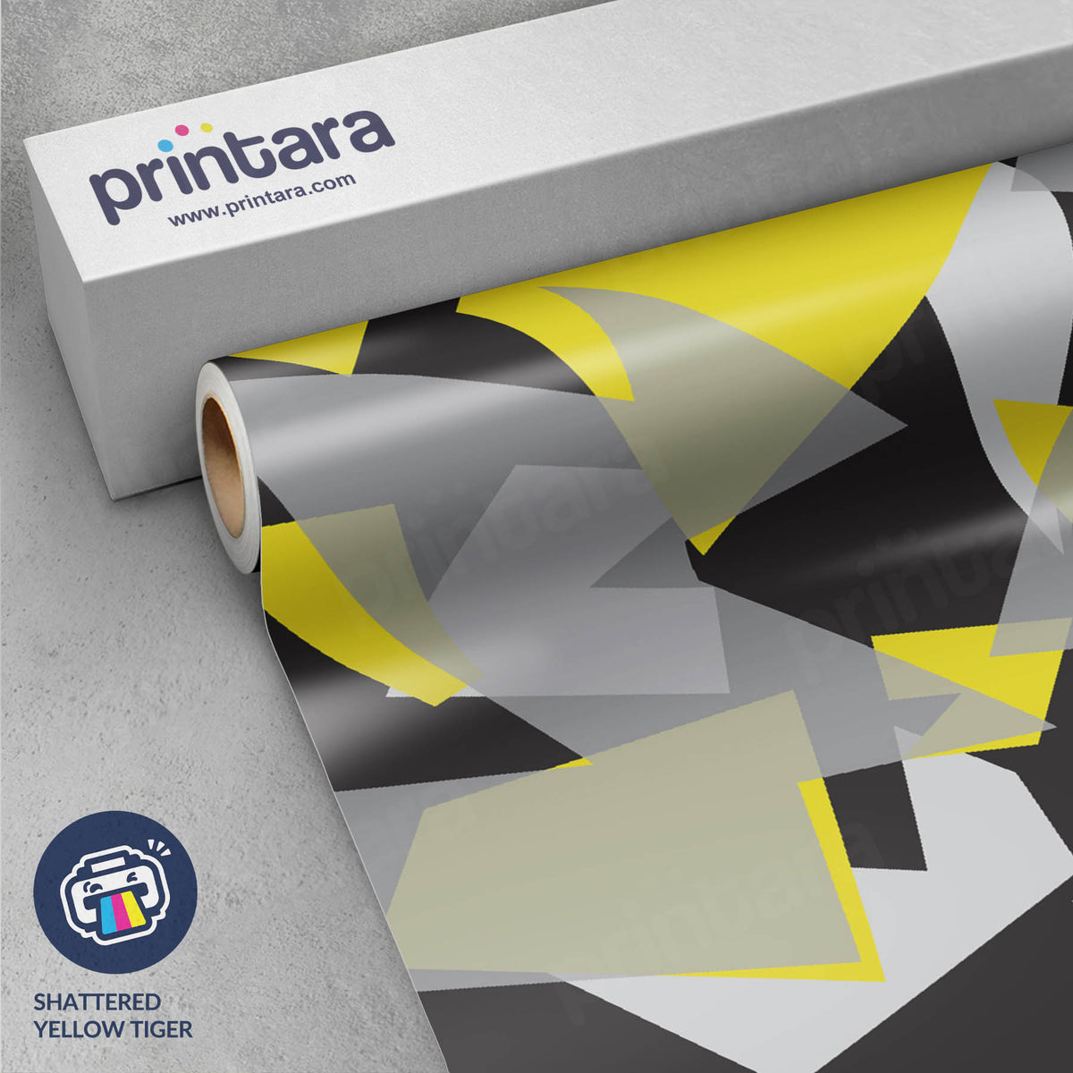 Shattered Yellow Tiger Gun Skin Vinyl Wrap