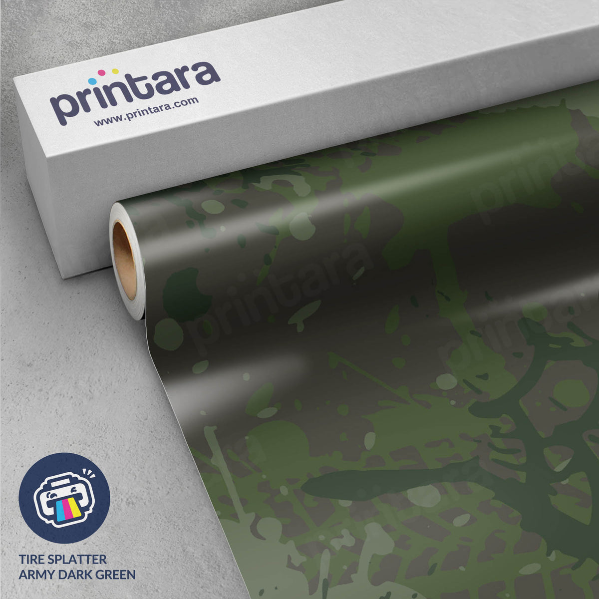 Tire Splatter Army Dark Green Gun Skin Vinyl Wrap