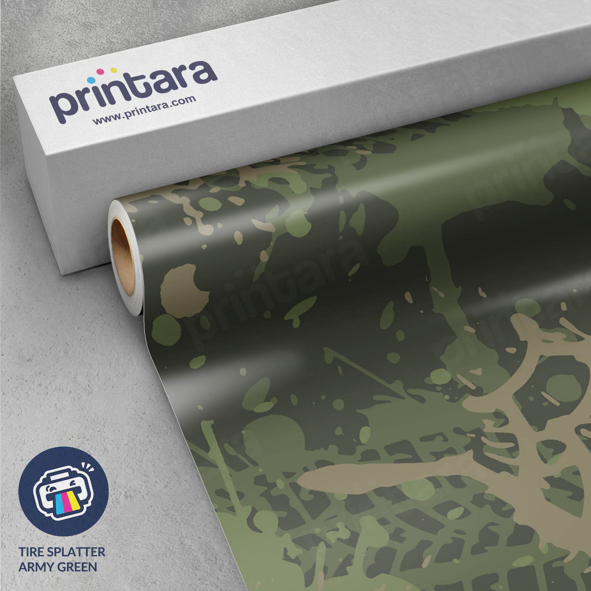 Tire Splatter Army Green Gun Skin Vinyl Wrap