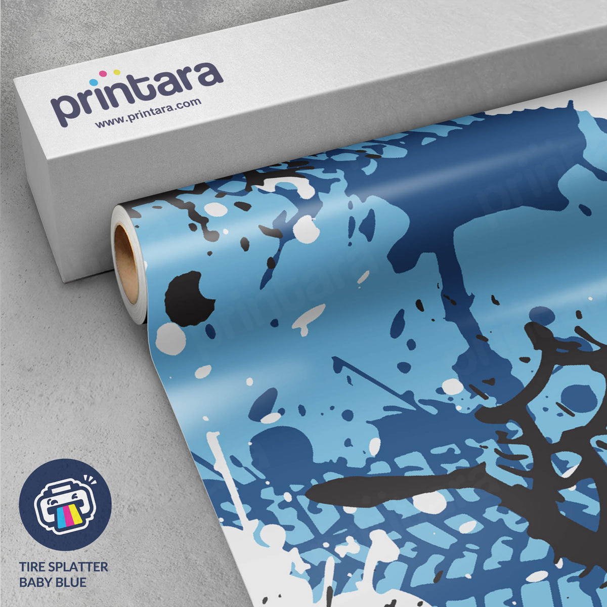 Tire Splatter Baby Blue Gun Skin Vinyl Wrap